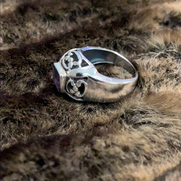 💜 Stylish, eclectic, amethyst sterling silver ring 925 #A97 - Picture 4 of 7